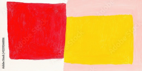 Abstract Block Colors, Overlapping Red And Yellow Rectangles, Modern Geometric Design, Vibrant Art