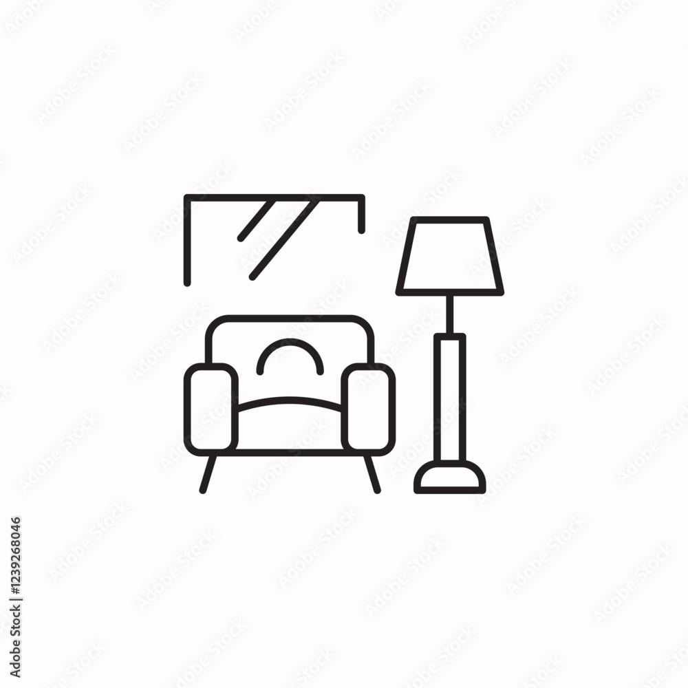 living room furniture icon sign vector living room furniture icon sign vector