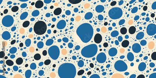 Abstract Blue, Black And Beige Dots Uniformly Spaced, Creative Modern Design, Contemporary Art