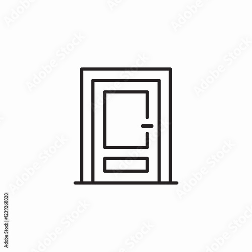patterned door icon sign vector