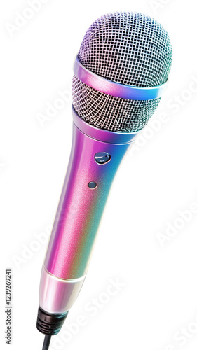 Isolated Shimmering Rainbow Microphone