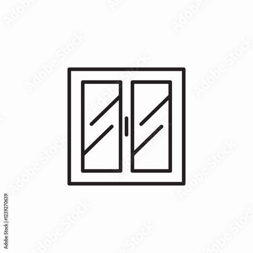 square window icon sign vector