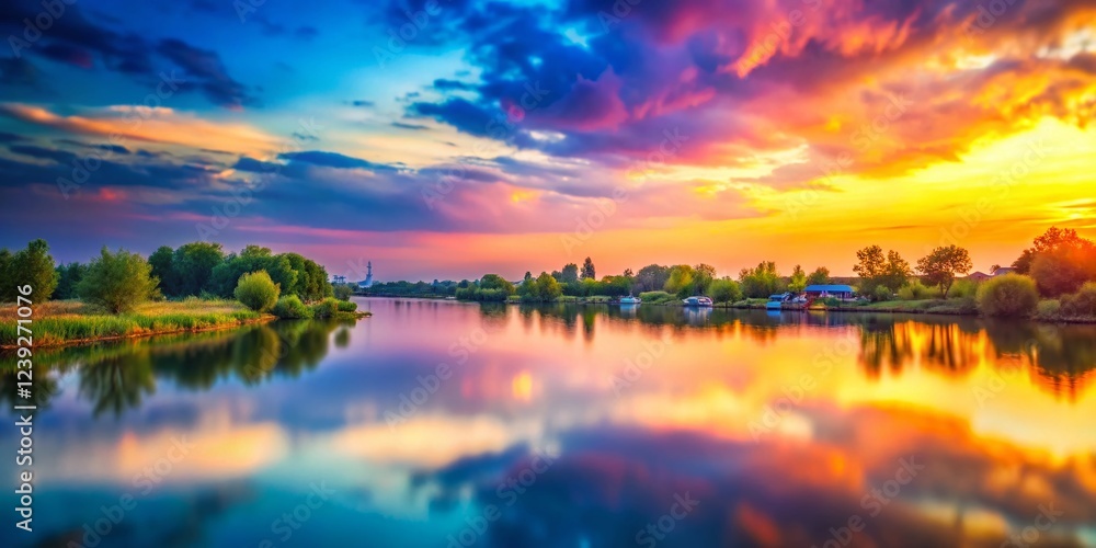 Obraz premium Twilight Gradient Background for Digital Marketing with Tilt-Shift Effect