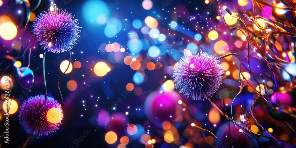 Vibrant Abstract Background with Colorful Bokeh, Sparkling Lights, and Textured Shapes in a Dreamlike Setting for Artistic Inspiration Vibrant Abstract Background with Colorful Bokeh, Sparkling Lights, and Textured Shapes in a Dreamlike Setting for Artistic Inspiration