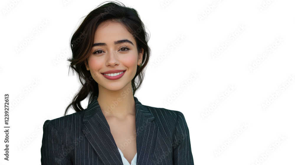 Smiling businesswoman posing on transparent background Smiling businesswoman posing on transparent background