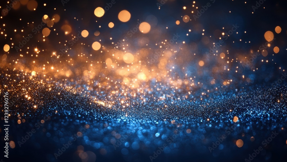 Sparkling Bokeh Effect with Glowing Particles in Blue and Orange Background, Ideal for Abstract, Festive, or Celebration Themes Sparkling Bokeh Effect with Glowing Particles in Blue and Orange Background, Ideal for Abstract, Festive, or Celebration Themes