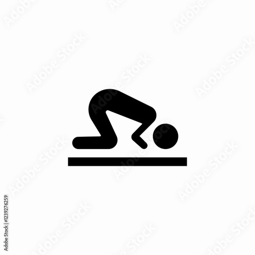 bowing down icon sign vector