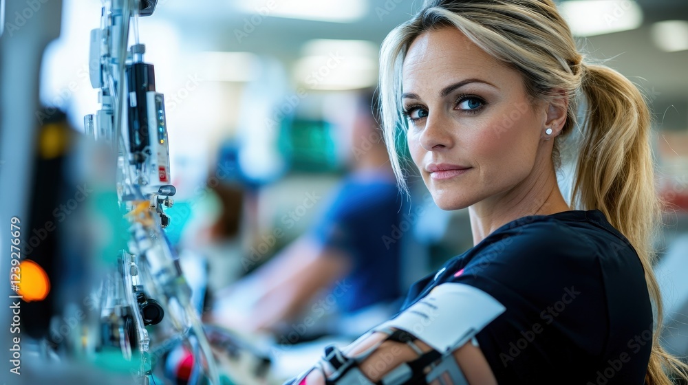 A skilled healthcare professional monitors vital machines with focused attention, exemplifying care and precision vital to patient wellbeing in a hospital or clinical environment. A skilled healthcare professional monitors vital machines with focused attention, exemplifying care and precision vital to patient wellbeing in a hospital or clinical environment.