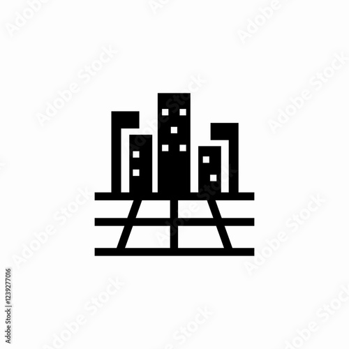 city neighborhood icon sign vector