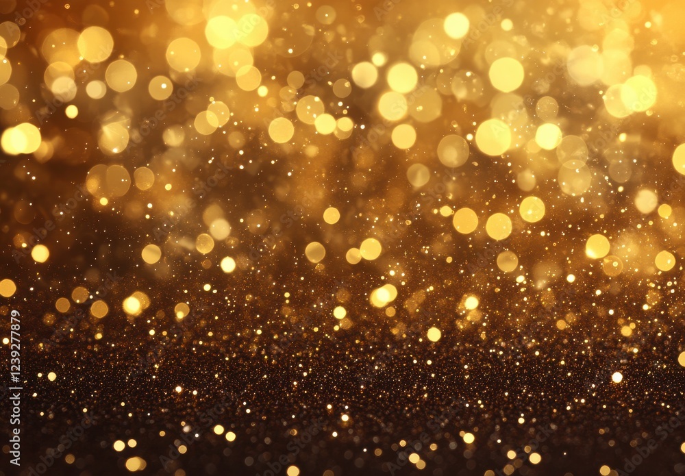 Sparkling golden bokeh background with shimmering lights, elegant shine and soft focus creating a festive and luxurious atmosphere for creative design projects Sparkling golden bokeh background with shimmering lights, elegant shine and soft focus creating a festive and luxurious atmosphere for creative design projects