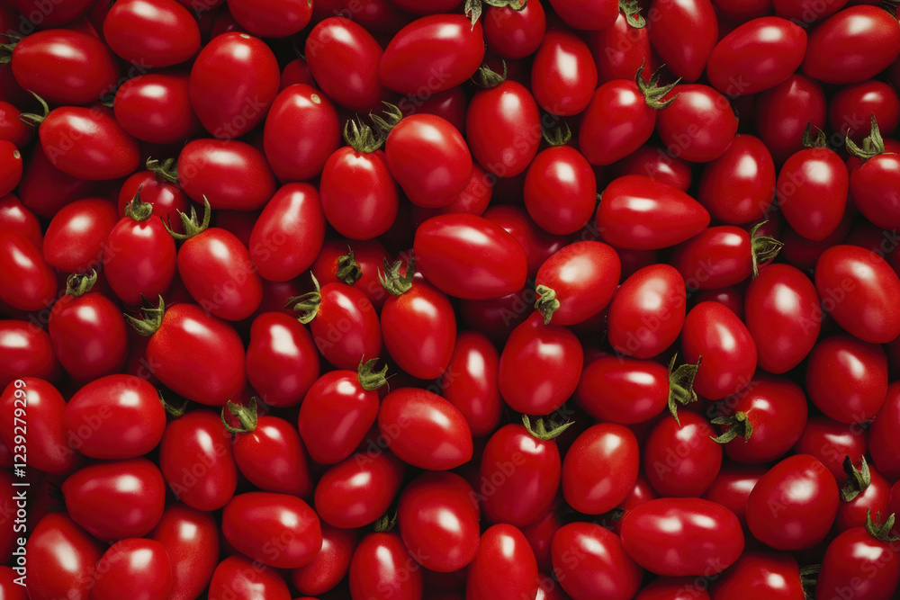 Delicious red tomatoes. Summer tray market agriculture farm full of organic vegetables It can be used as background. Healthy eating. View from above Delicious red tomatoes. Summer tray market agriculture farm full of organic vegetables It can be used as background. Healthy eating. View from above