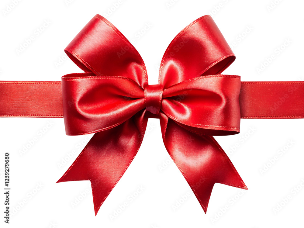 Red bow and ribbon isolated on Transparent Background. Red bow and ribbon isolated on Transparent Background.