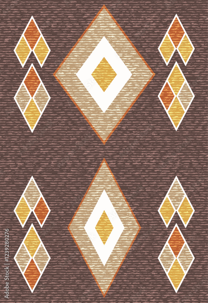 Fototapeta premium Geometrical Carpet Vector modern Pattern with texture and trending colors in high resolution 