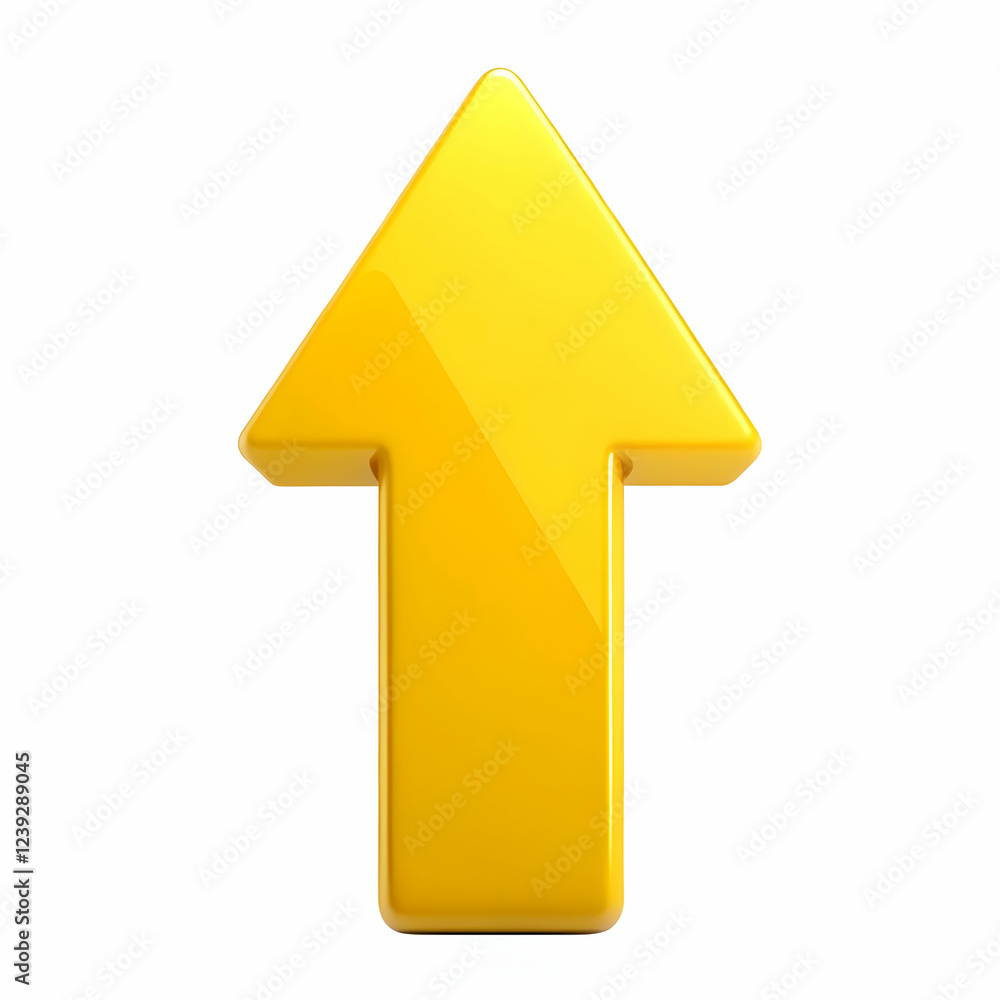 yellow arrow on white background