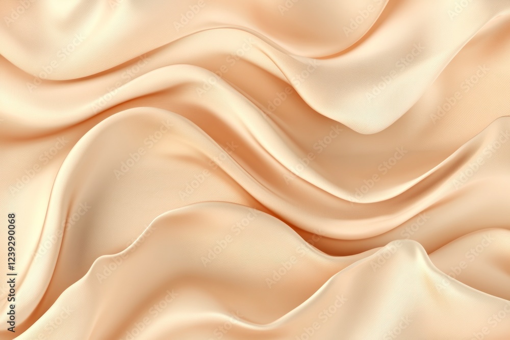 Fototapeta premium Creamy Beige Silk Drape Fabric Texture Background