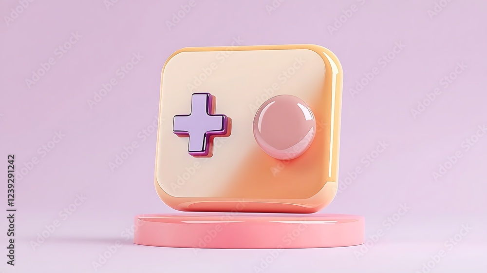 Pastel-Colored 3D Render of a Simple Game Controller Icon Pastel-Colored 3D Render of a Simple Game Controller Icon