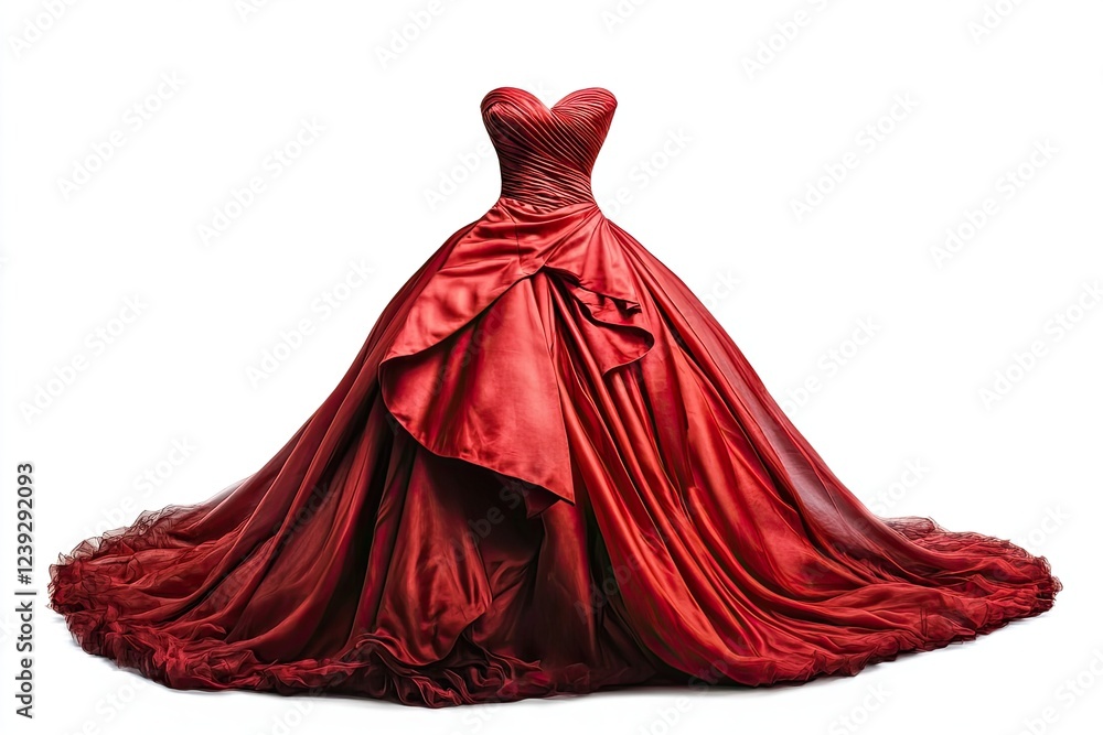 Obraz premium Red gown isolated on white background