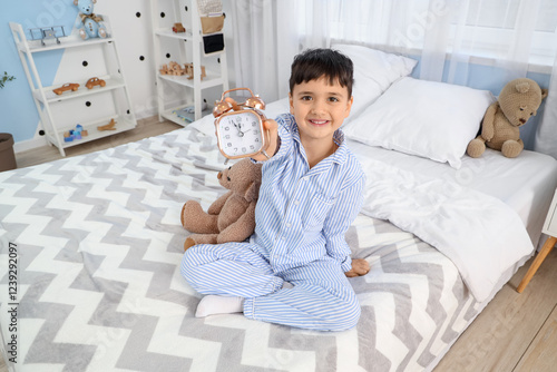 Cute happy little boy with ...