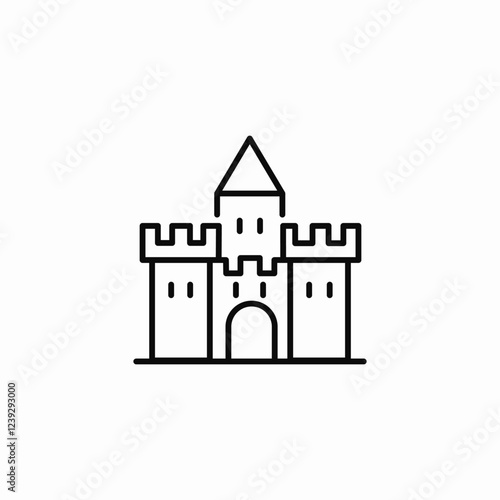 castle building icon sign vector