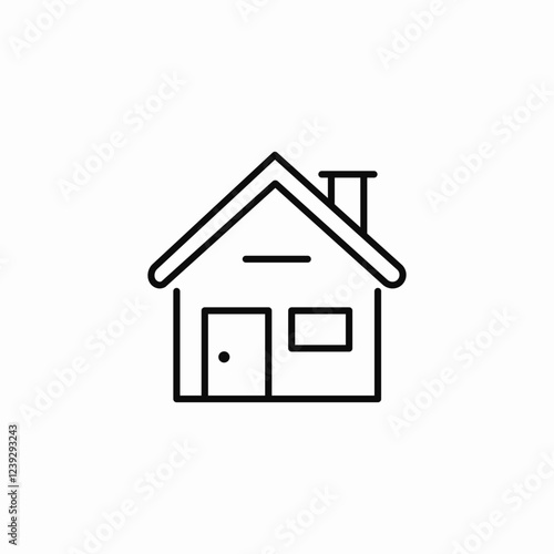 chimney house icon sign vector