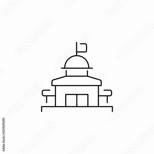 government building icon sign vector