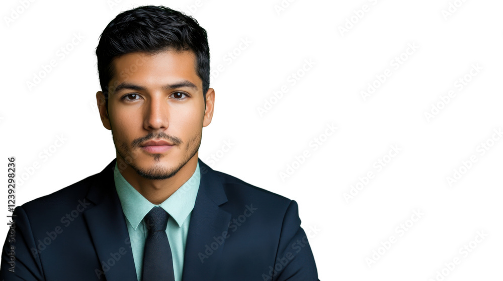 Confident businessman posing with transparent background