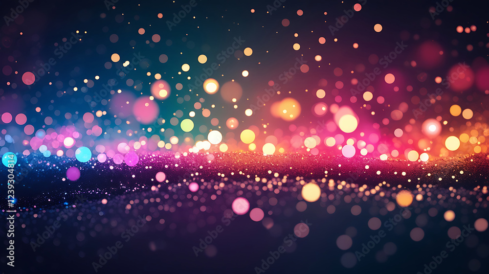 Fototapeta premium Vibrant Abstract Bokeh Lights with Cosmic Gradient