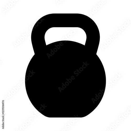 Kettlebell icon. Black icon of kettlebell for working out. Vector illustration