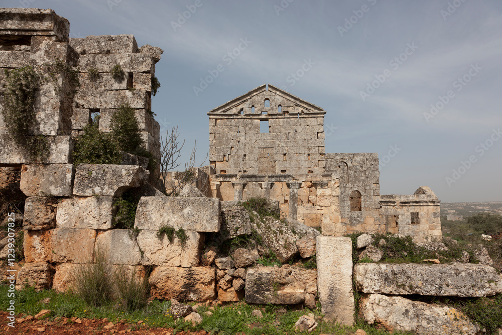 Syria ruins of Serjila on a cloudy spring day Syria ruins of Serjila on a cloudy spring day