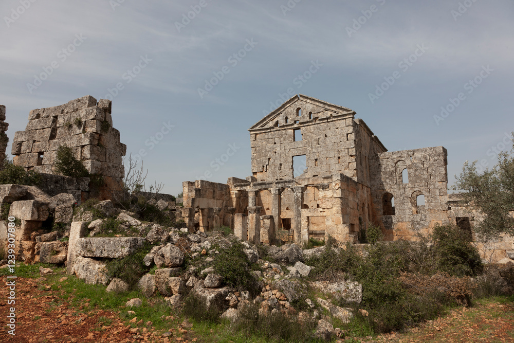 Syria ruins of Serjila on a cloudy spring day Syria ruins of Serjila on a cloudy spring day