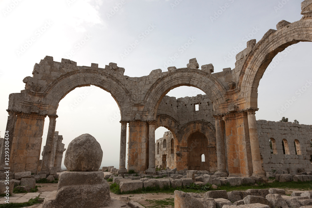Kalat Siman Syria Monastery of Simeon the Stylite on a cloudy spring day Kalat Siman Syria Monastery of Simeon the Stylite on a cloudy spring day