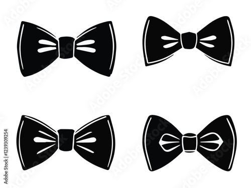 set of bow ties icon set
