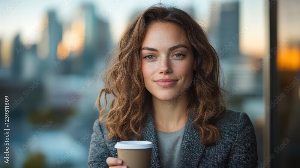 This image features a beautiful woman holding a coffee cup against a stunning city backdrop, capturing the essence of urban life and personal moments of joy. This image features a beautiful woman holding a coffee cup against a stunning city backdrop, capturing the essence of urban life and personal moments of joy.