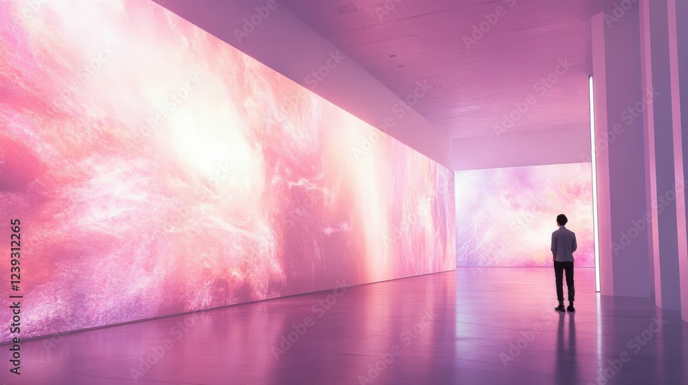 Immersive art installation in a vibrant gallery setting Immersive art installation in a vibrant gallery setting