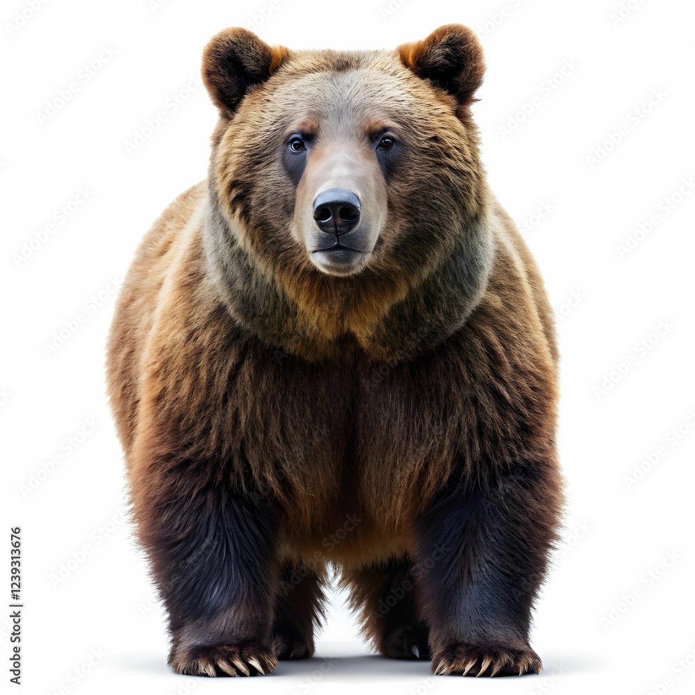 Fototapeta premium grizzly bear on white background