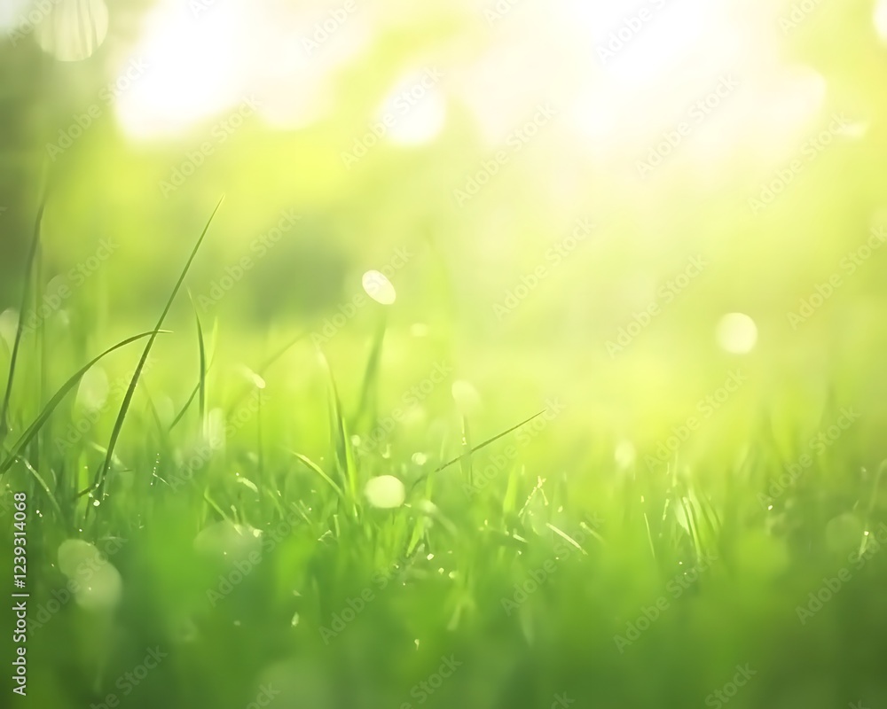 Obraz premium The serene image of a breeze through tall grass fields, bathed in warm, soft light, evokes calm and relaxation. Perfect as a soothing background for inspirational posters or wellness designs.