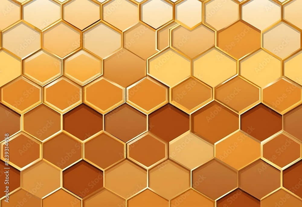 Golden Honeycomb Pattern Abstract Background Design Golden Honeycomb Pattern Abstract Background Design