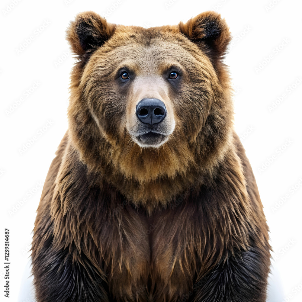 Obraz premium grizzly bear on white background