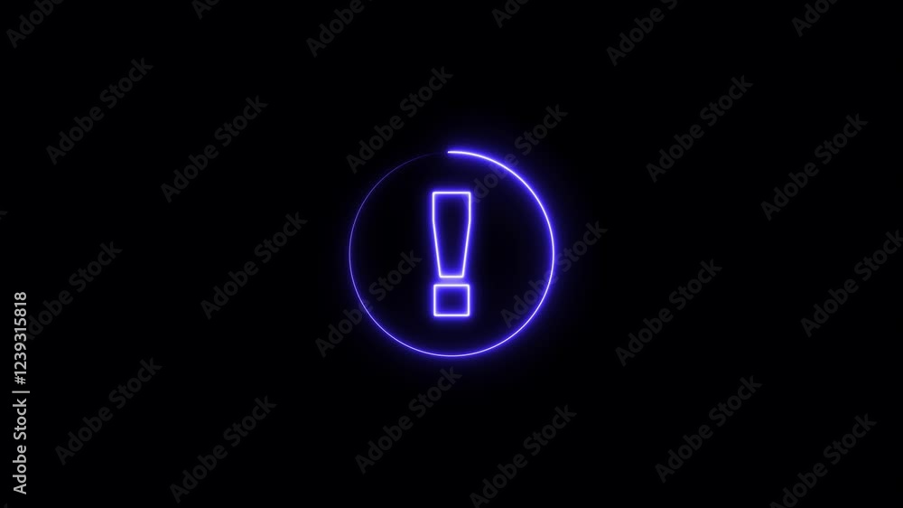 Caution sign with exclamation mark icon animated on a dark background. Circle warning sign exclamation mark animated danger warning sign Caution sign with exclamation mark icon animated on a dark background. Circle warning sign exclamation mark animated danger warning sign