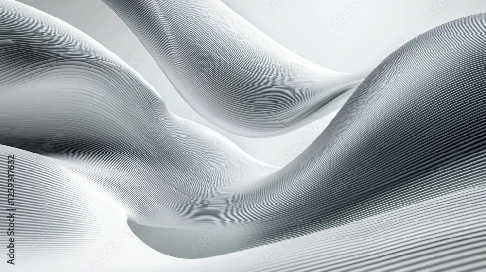 Wavy Abstract Layers Formed by Fine Gray Lines Creating a Gentle Flowing Motion Artistically. Wavy Abstract Layers Formed by Fine Gray Lines Creating a Gentle Flowing Motion Artistically.