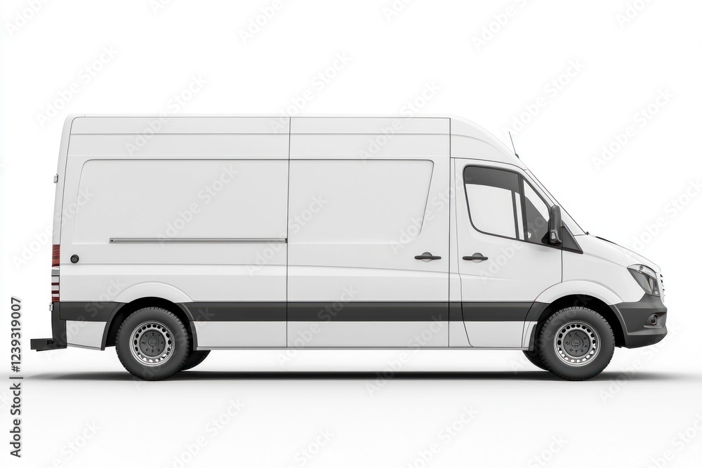 Delivery Van blank mockup with copy space and space for logotype realistic isolated on white background. Commercial Vehicle. Cargo Van. Blank Van for design. Delivery Van. Realistic Delivery Van. Delivery Van blank mockup with copy space and space for logotype realistic isolated on white background. Commercial Vehicle. Cargo Van. Blank Van for design. Delivery Van. Realistic Delivery Van.