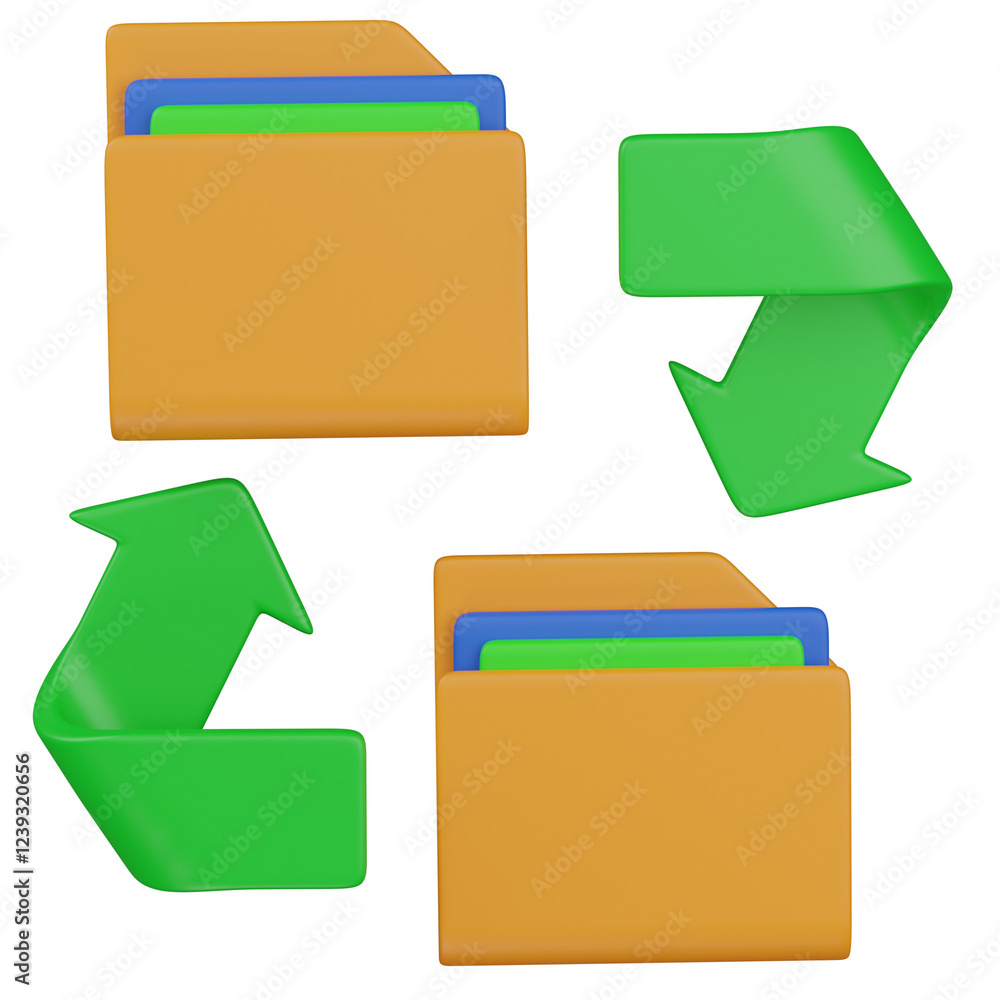 3d render FILE synchronizing illustration 3d render FILE synchronizing illustration