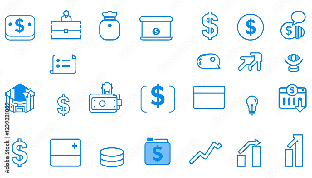 Finance & Business Icons Set – Money, Growth, Investment Finance & Business Icons Set – Money, Growth, Investment
