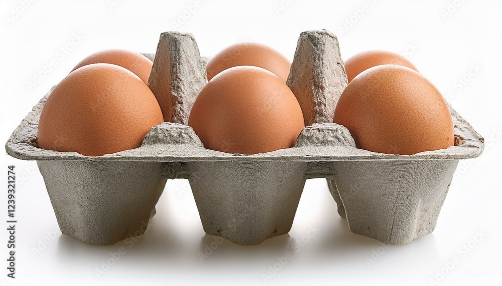 Eggs in carton isolated on white background Eggs in carton isolated on white background