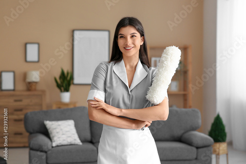 Young chambermaid with pp-d...