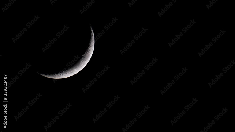 the crescent moon moves across the black sky the crescent moon moves across the black sky