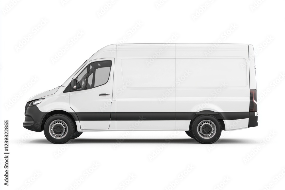Delivery Van blank mockup with copy space and space for logotype realistic isolated on white background. Commercial Vehicle. Cargo Van. Blank Van for design. Delivery Van. Realistic Delivery Van. Delivery Van blank mockup with copy space and space for logotype realistic isolated on white background. Commercial Vehicle. Cargo Van. Blank Van for design. Delivery Van. Realistic Delivery Van.
