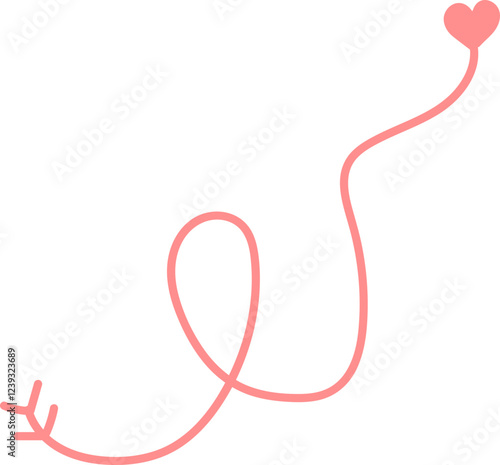 Line Divider Ornament with Heart