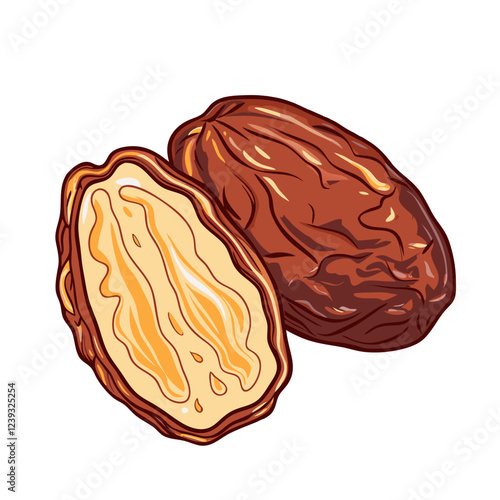 Dates fruits isolated on white background
