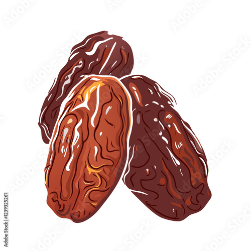 Dates fruits isolated on white background
